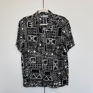 Zara Black and White Patterned Men's Shirt